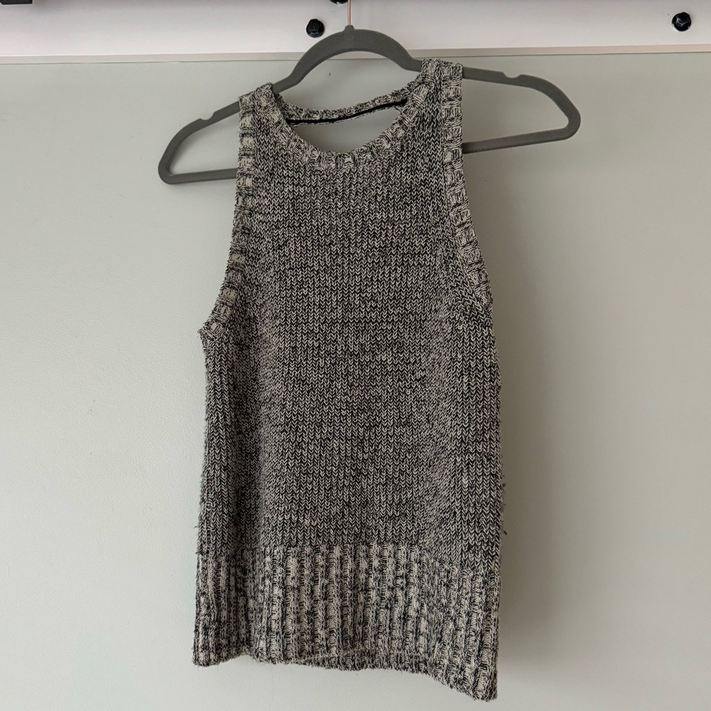 Theory Cable Knit Open Back Sleeveless Sweater